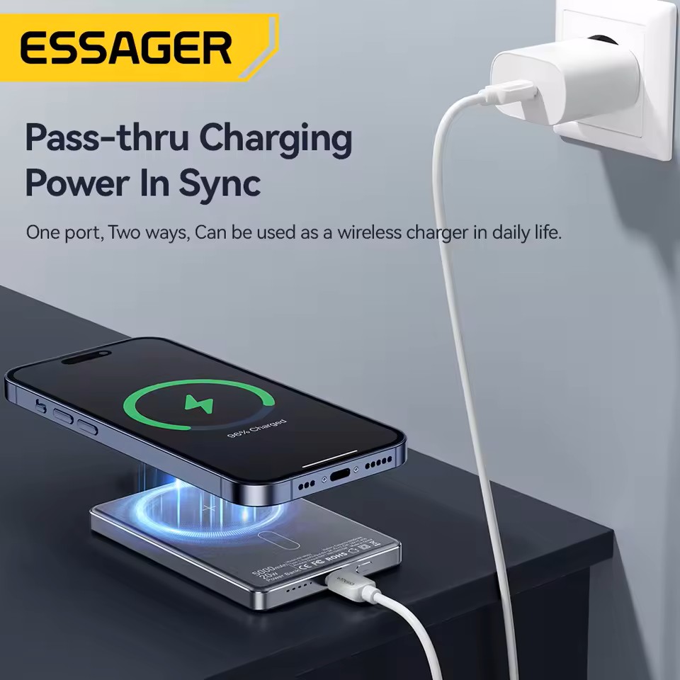 Essager 20W Magnetic Wireless Power Bank – 5000mAh