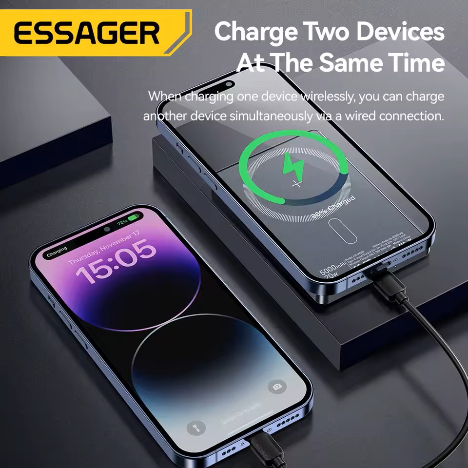 Essager 20W Magnetic Wireless Power Bank – 5000mAh